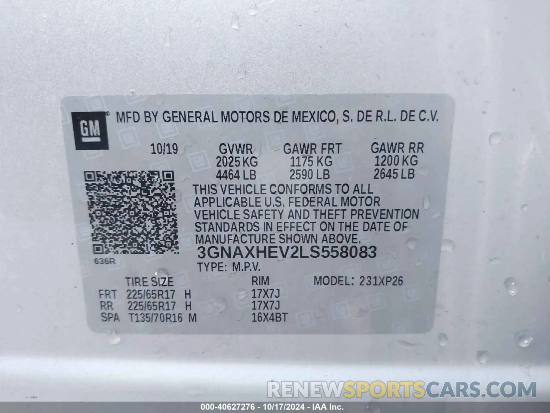 9 Photograph of a damaged car 3GNAXHEV2LS558083 CHEVROLET EQUINOX 2020