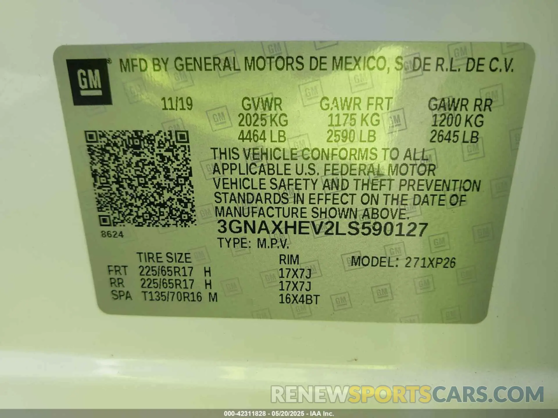 9 Photograph of a damaged car 3GNAXHEV2LS590127 CHEVROLET EQUINOX 2020