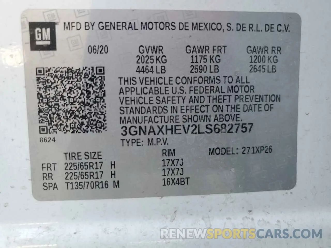 14 Photograph of a damaged car 3GNAXHEV2LS682757 CHEVROLET EQUINOX 2020