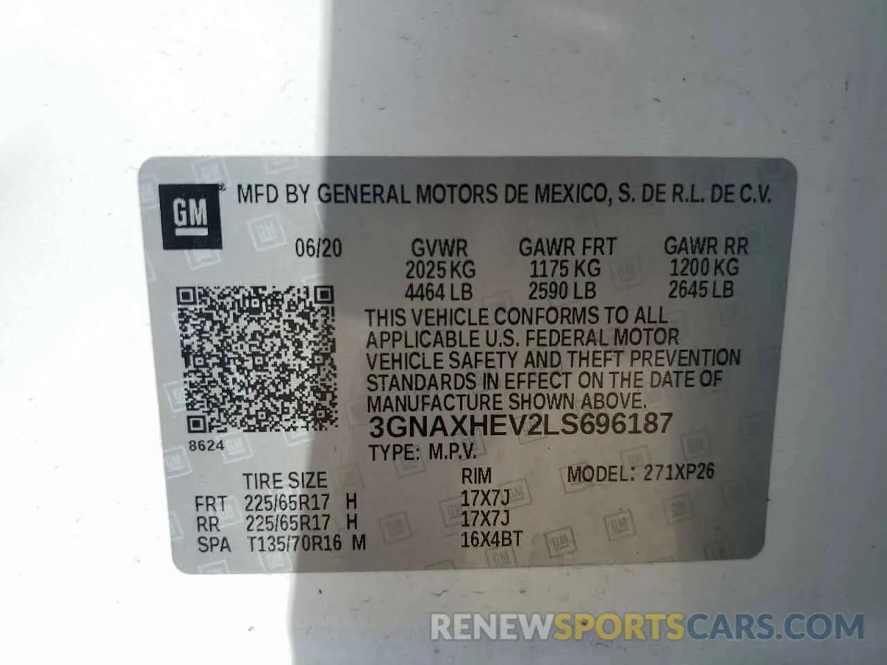 13 Photograph of a damaged car 3GNAXHEV2LS696187 CHEVROLET EQUINOX 2020
