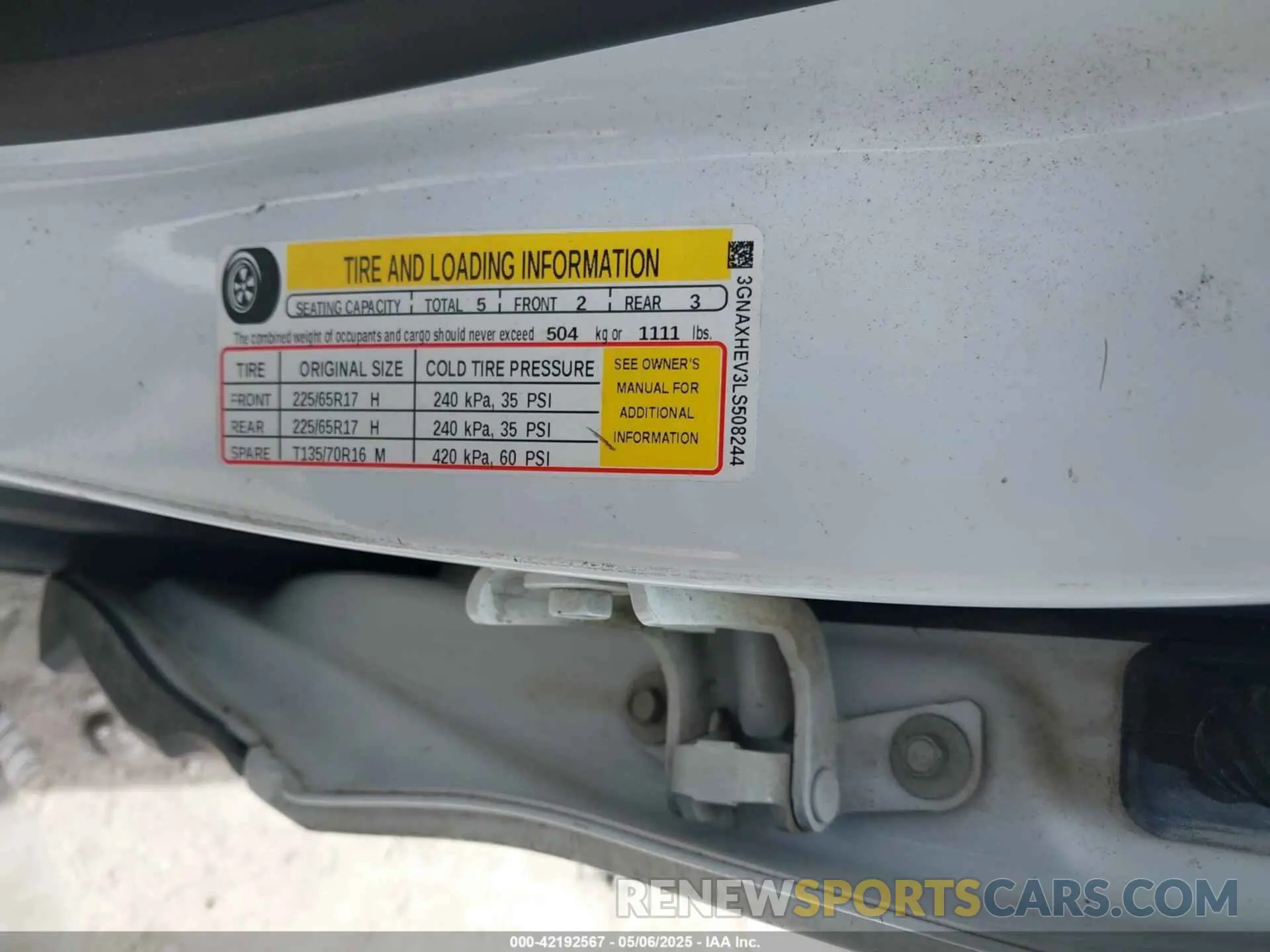 9 Photograph of a damaged car 3GNAXHEV3LS508244 CHEVROLET EQUINOX 2020