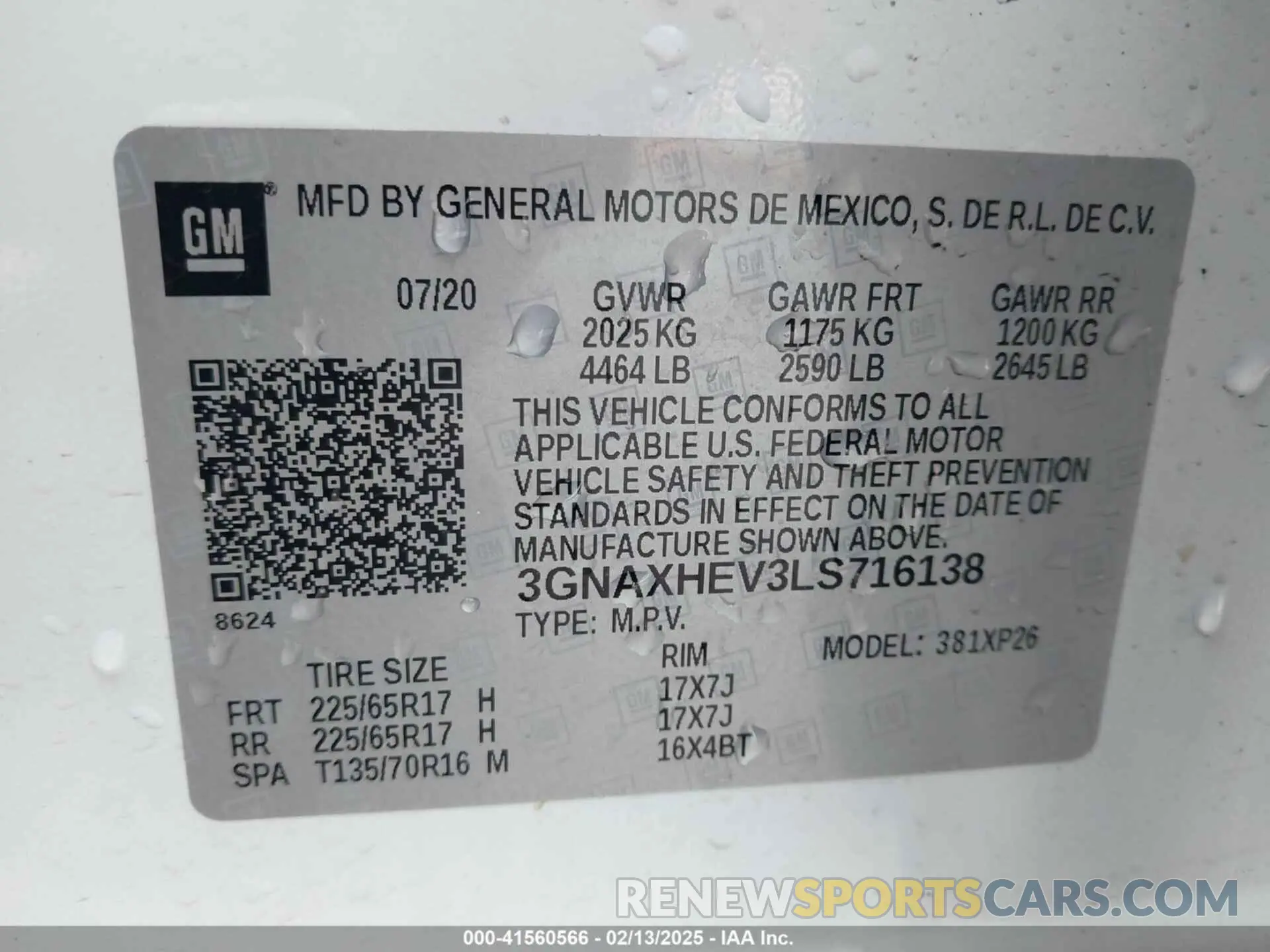 9 Photograph of a damaged car 3GNAXHEV3LS716138 CHEVROLET EQUINOX 2020