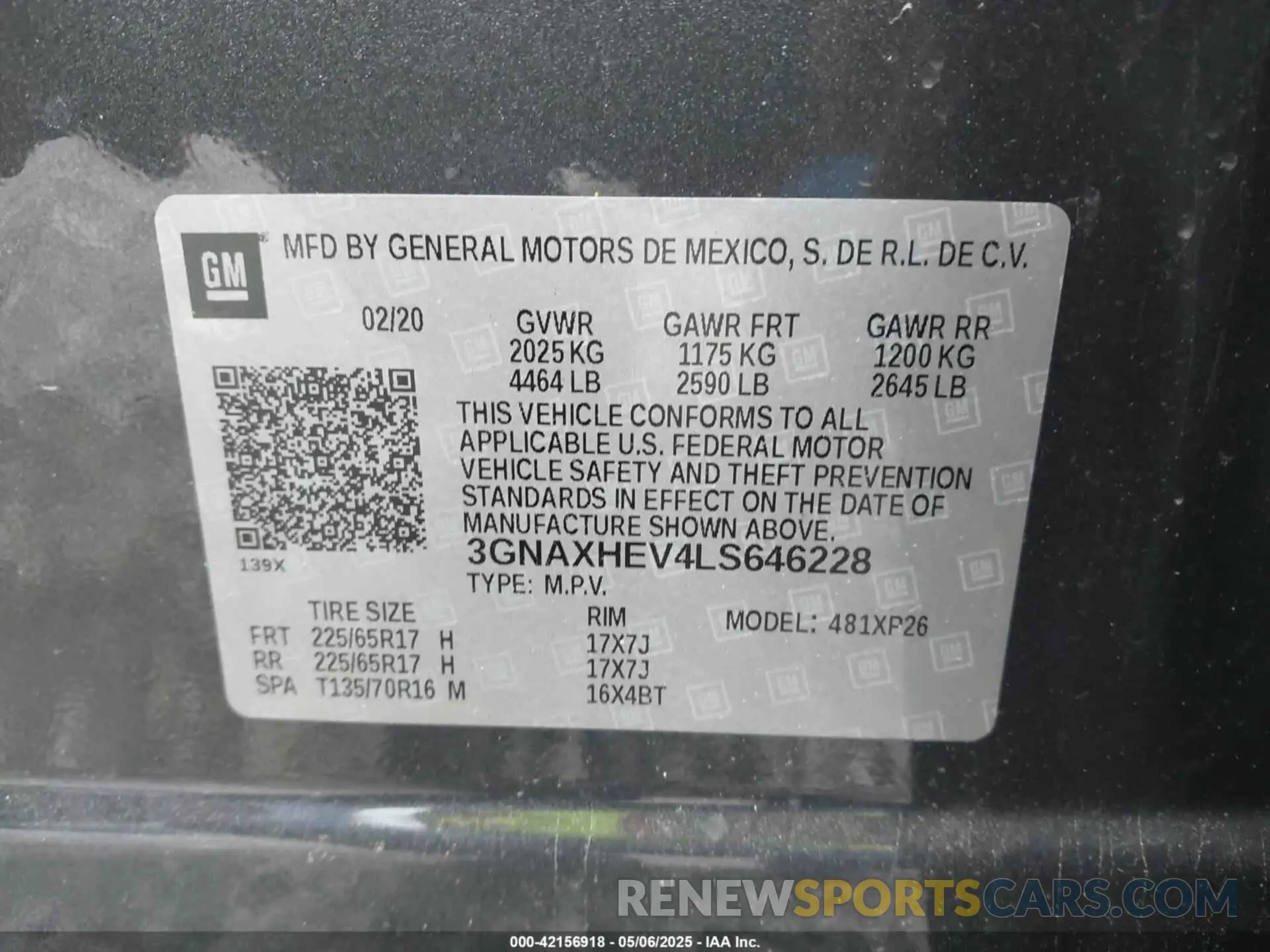 9 Photograph of a damaged car 3GNAXHEV4LS646228 CHEVROLET EQUINOX 2020