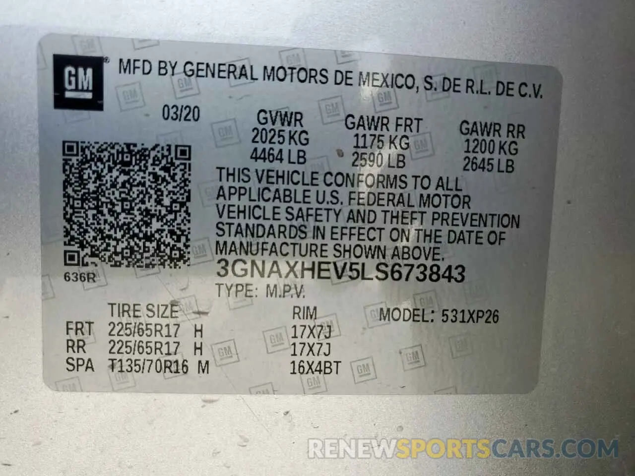 13 Photograph of a damaged car 3GNAXHEV5LS673843 CHEVROLET EQUINOX 2020