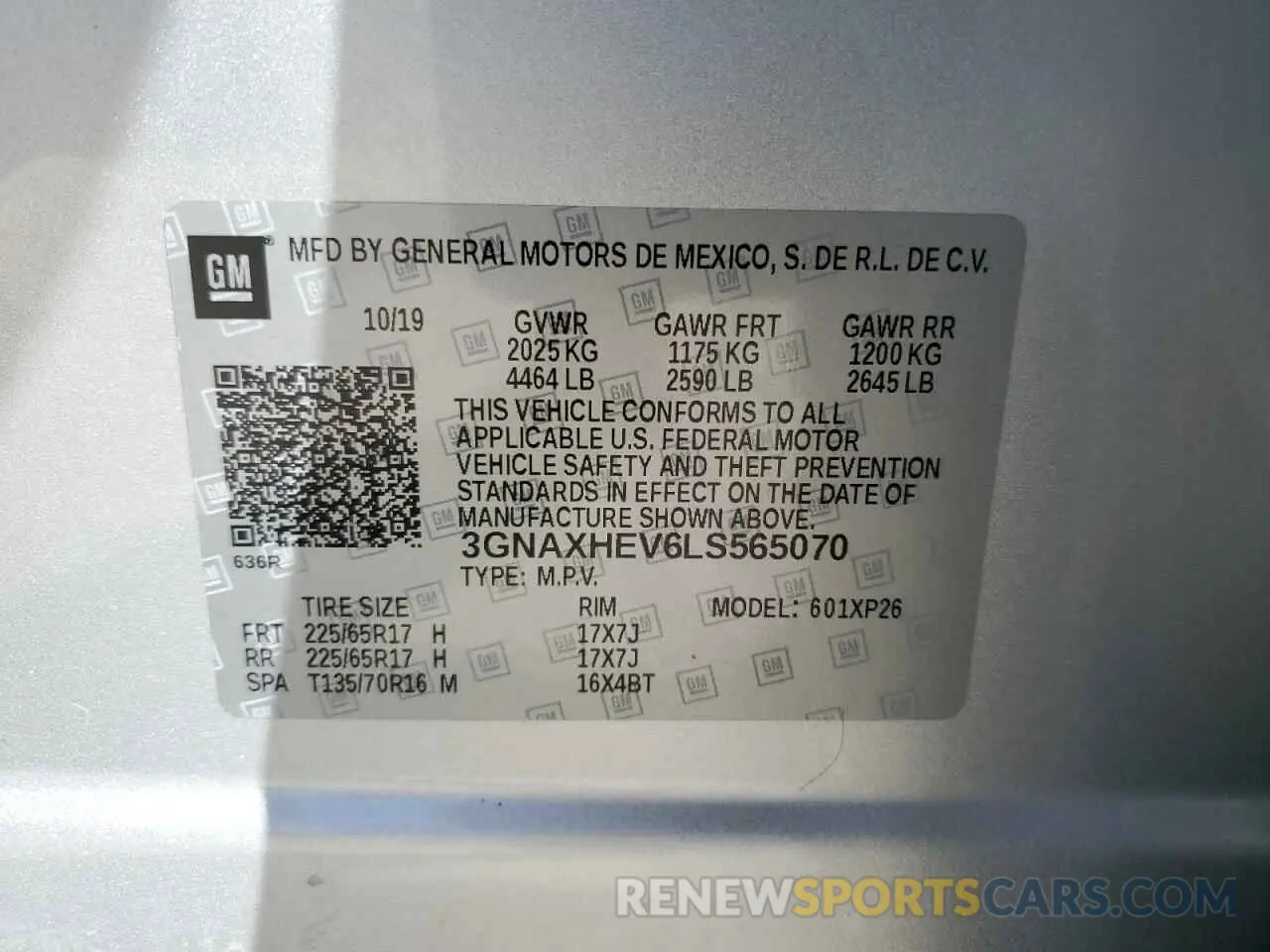 13 Photograph of a damaged car 3GNAXHEV6LS565070 CHEVROLET EQUINOX 2020