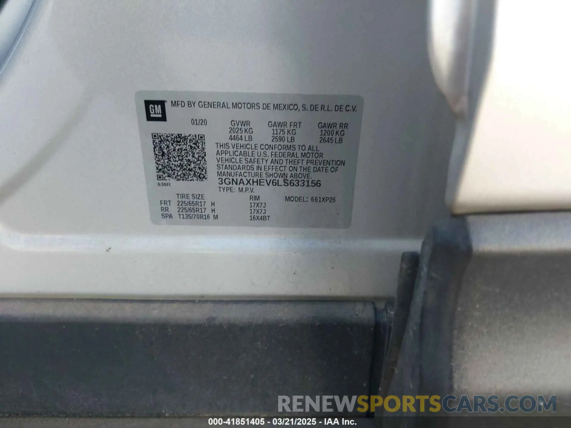 9 Photograph of a damaged car 3GNAXHEV6LS633156 CHEVROLET EQUINOX 2020