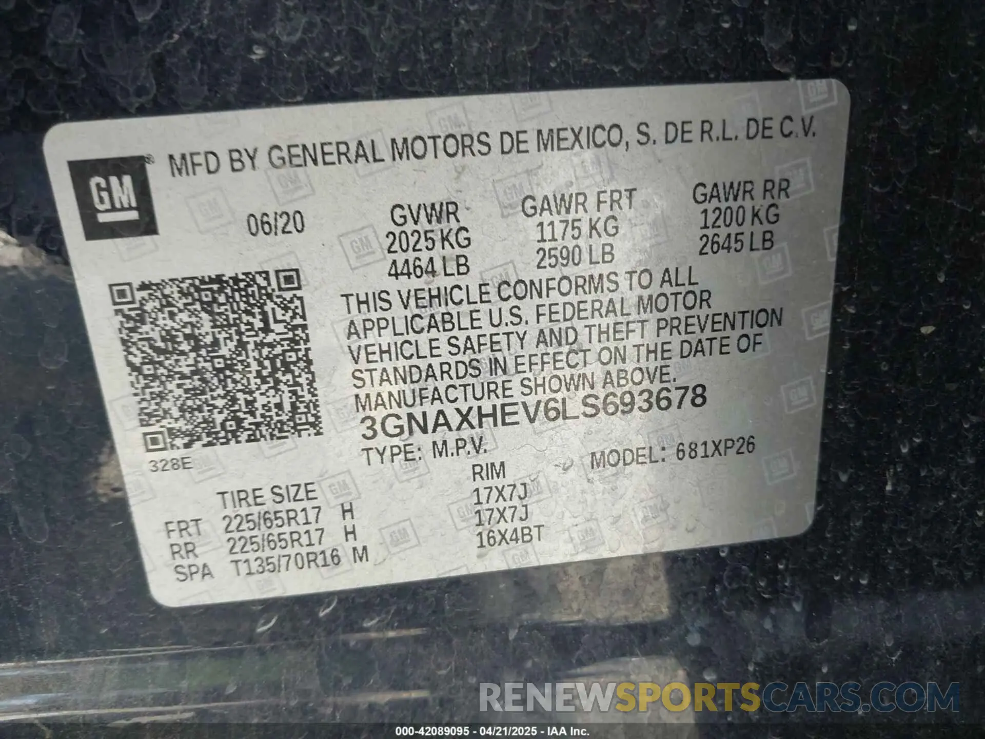9 Photograph of a damaged car 3GNAXHEV6LS693678 CHEVROLET EQUINOX 2020