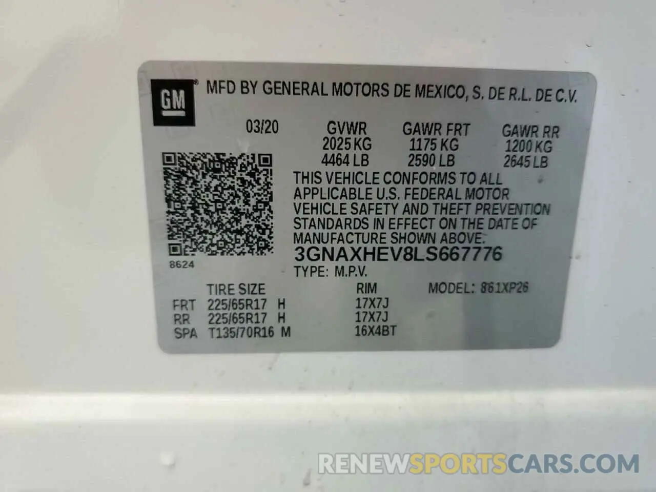 13 Photograph of a damaged car 3GNAXHEV8LS667776 CHEVROLET EQUINOX 2020