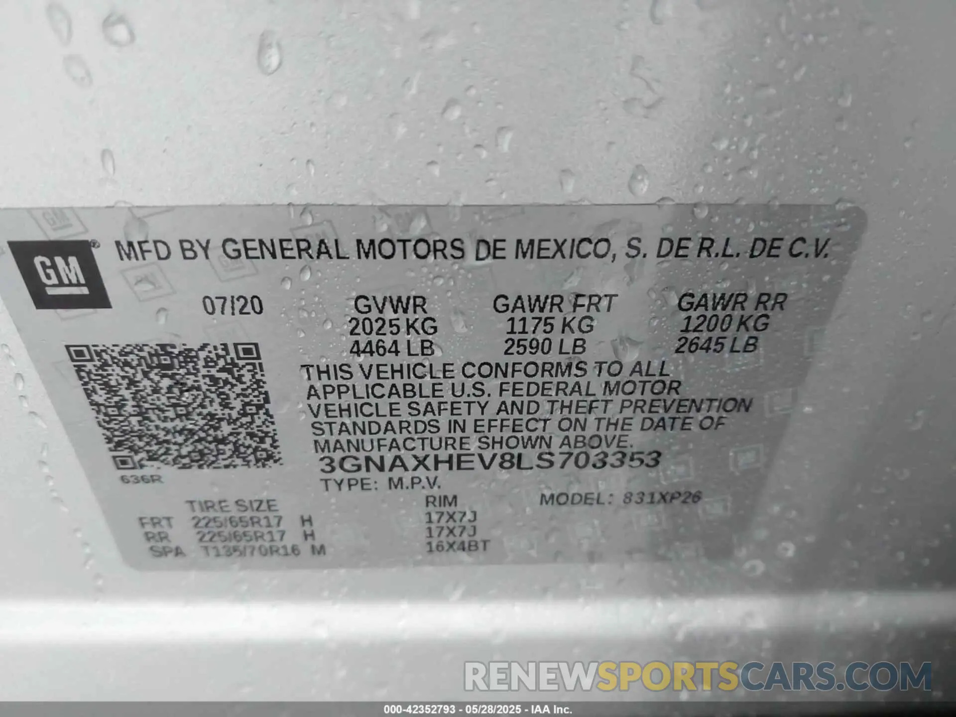 9 Photograph of a damaged car 3GNAXHEV8LS703353 CHEVROLET EQUINOX 2020