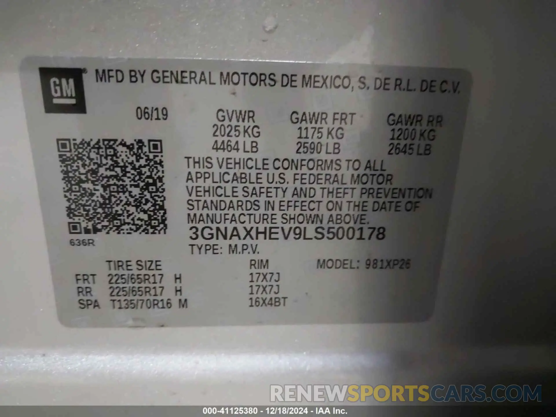 9 Photograph of a damaged car 3GNAXHEV9LS500178 CHEVROLET EQUINOX 2020