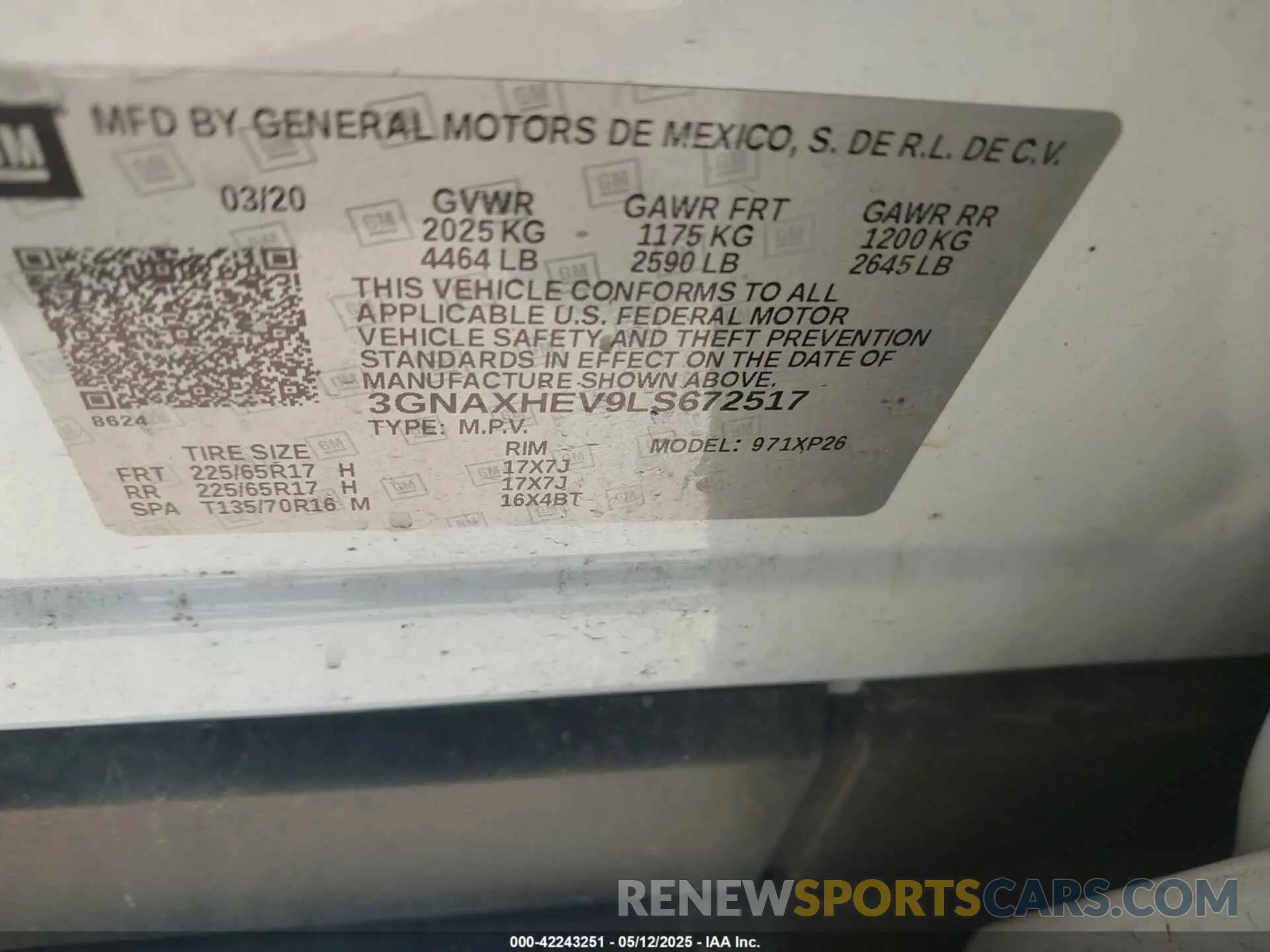 9 Photograph of a damaged car 3GNAXHEV9LS672517 CHEVROLET EQUINOX 2020