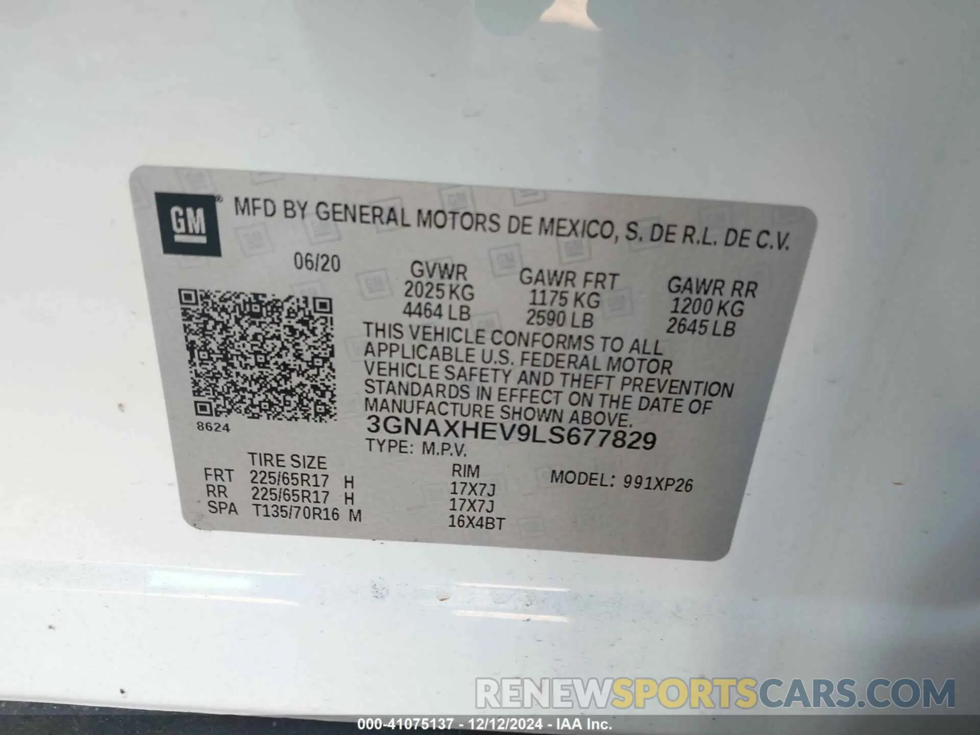 9 Photograph of a damaged car 3GNAXHEV9LS677829 CHEVROLET EQUINOX 2020