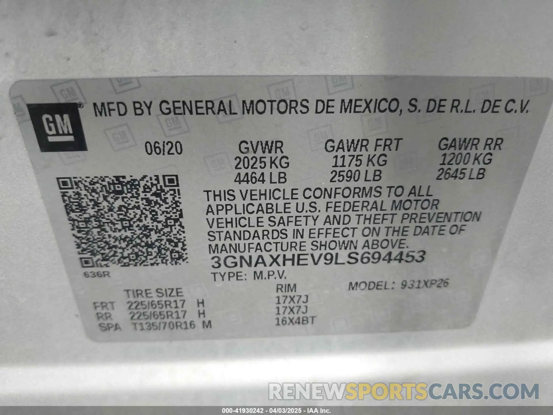 9 Photograph of a damaged car 3GNAXHEV9LS694453 CHEVROLET EQUINOX 2020