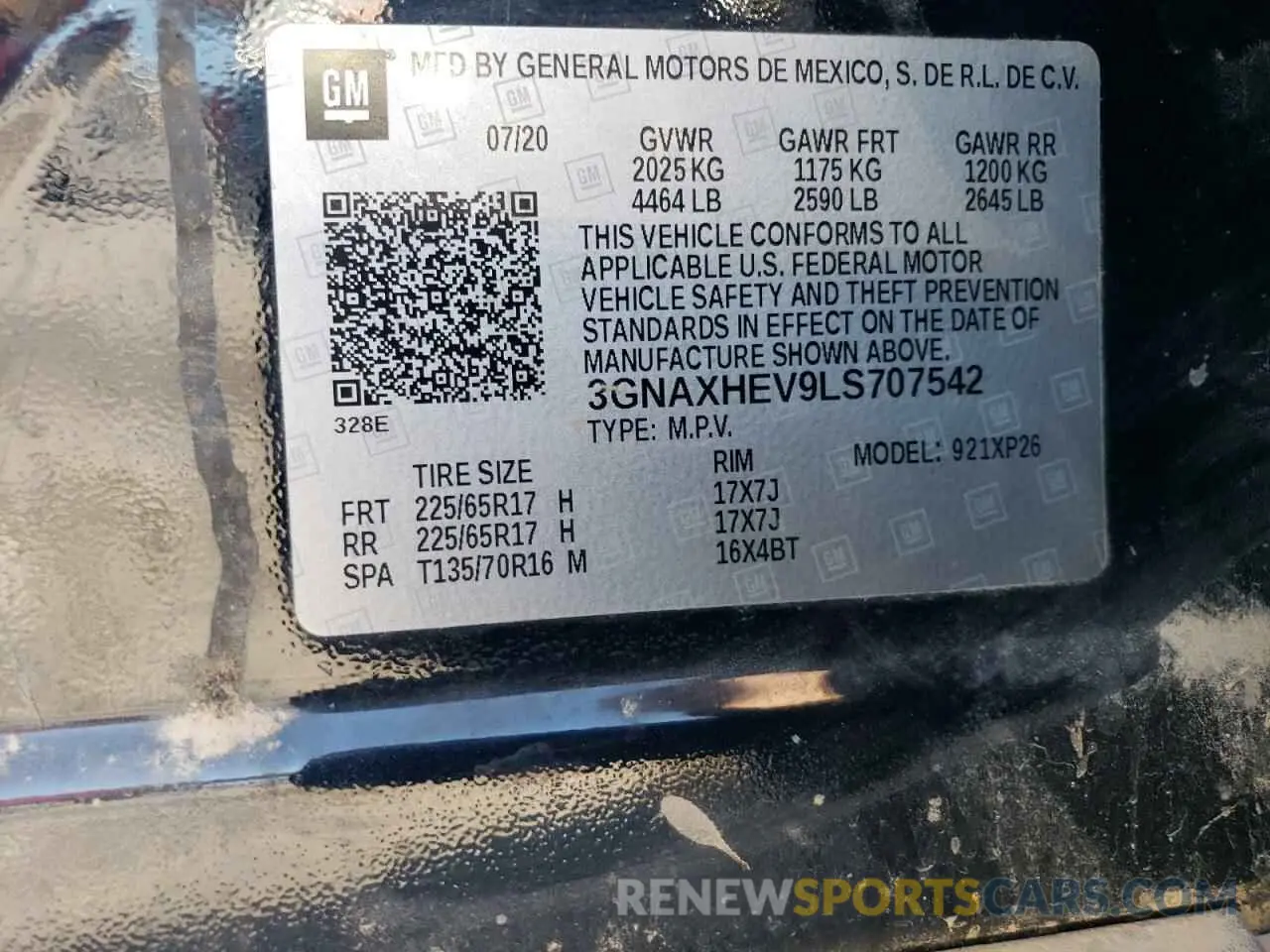 13 Photograph of a damaged car 3GNAXHEV9LS707542 CHEVROLET EQUINOX 2020