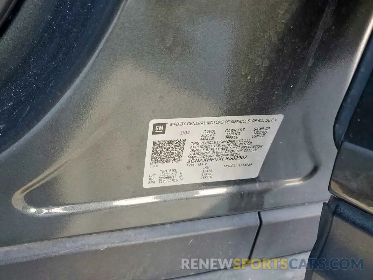 16 Photograph of a damaged car 3GNAXHEVXLS582907 CHEVROLET EQUINOX 2020