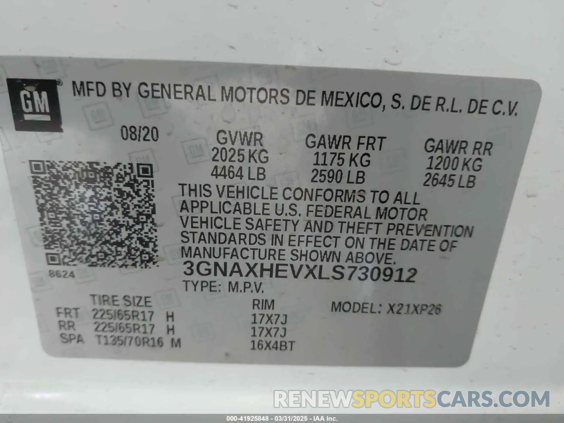 9 Photograph of a damaged car 3GNAXHEVXLS730912 CHEVROLET EQUINOX 2020