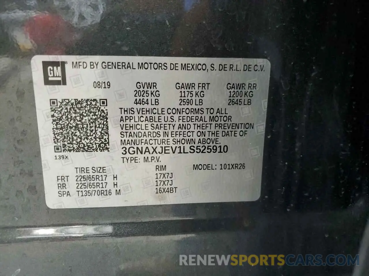 13 Photograph of a damaged car 3GNAXJEV1LS525910 CHEVROLET EQUINOX 2020