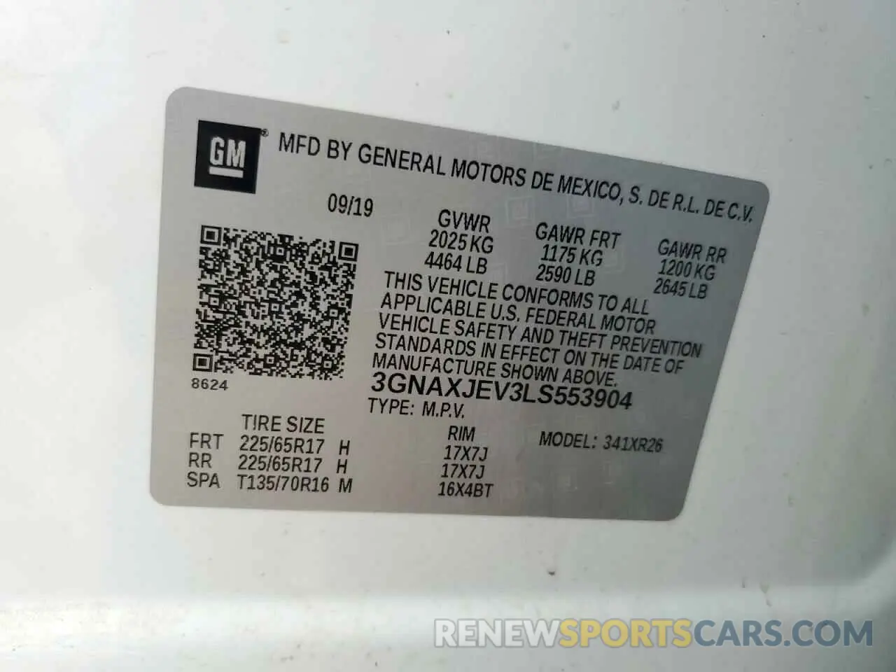 13 Photograph of a damaged car 3GNAXJEV3LS553904 CHEVROLET EQUINOX 2020