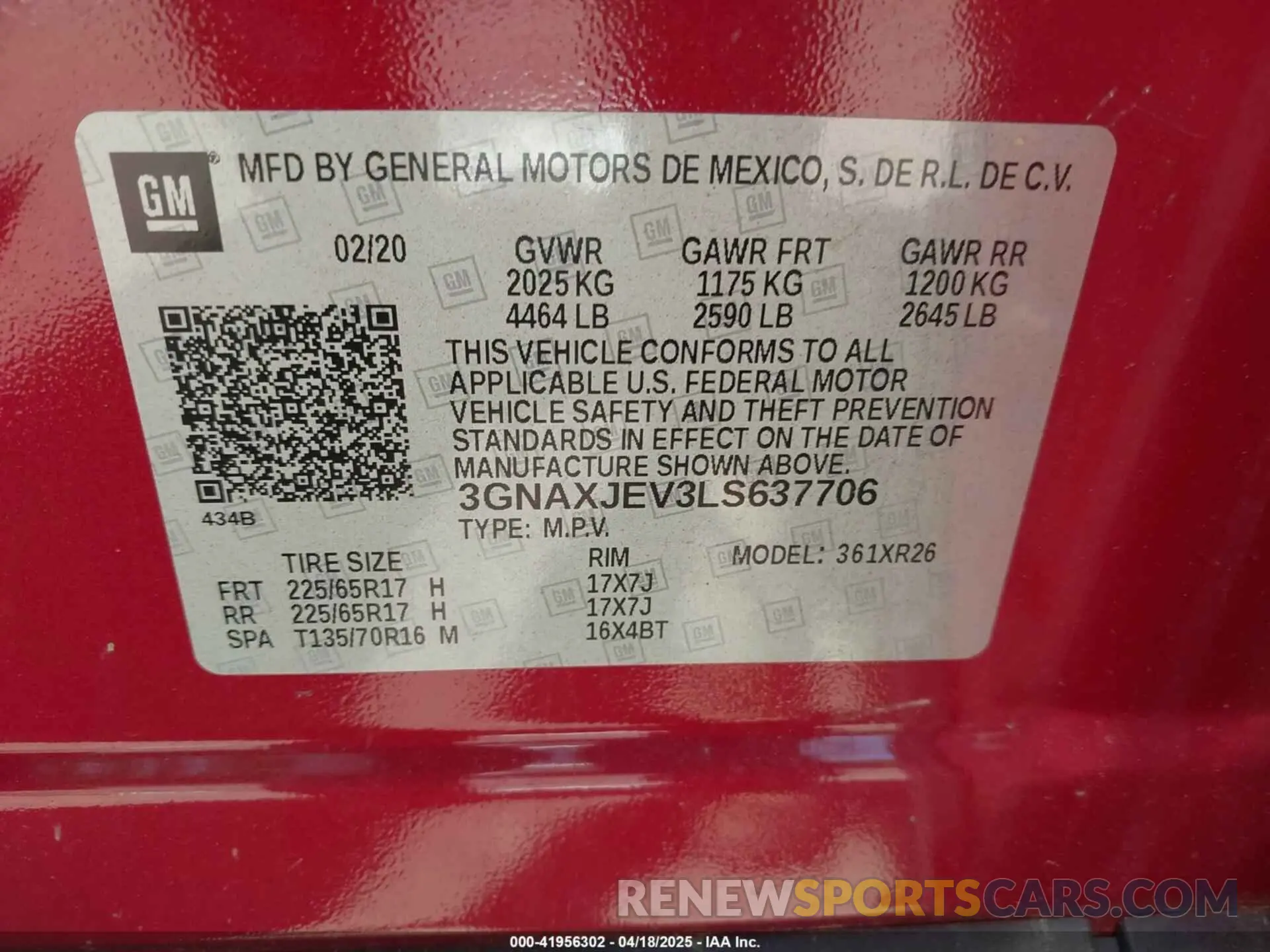 9 Photograph of a damaged car 3GNAXJEV3LS637706 CHEVROLET EQUINOX 2020