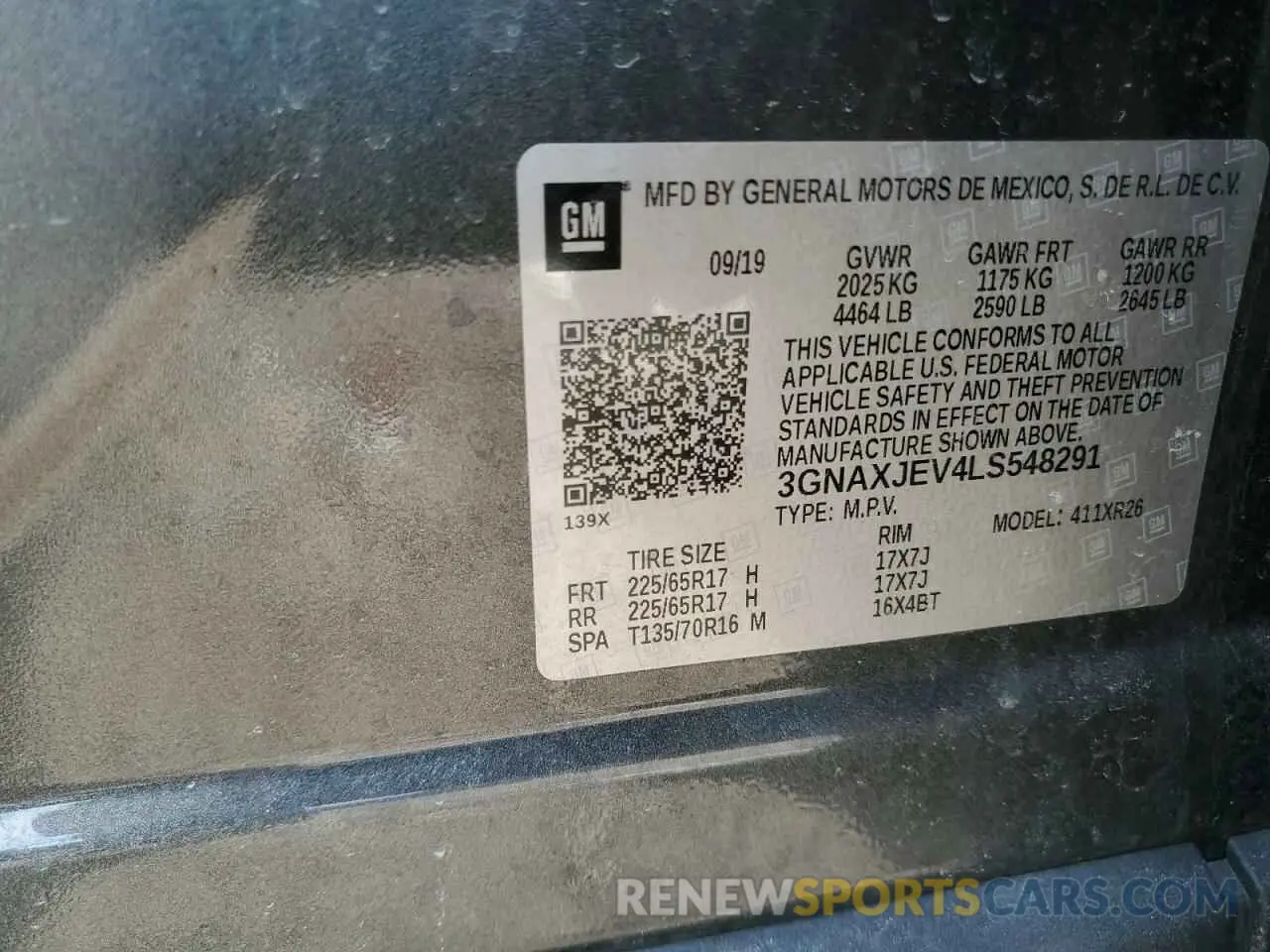 13 Photograph of a damaged car 3GNAXJEV4LS548291 CHEVROLET EQUINOX 2020