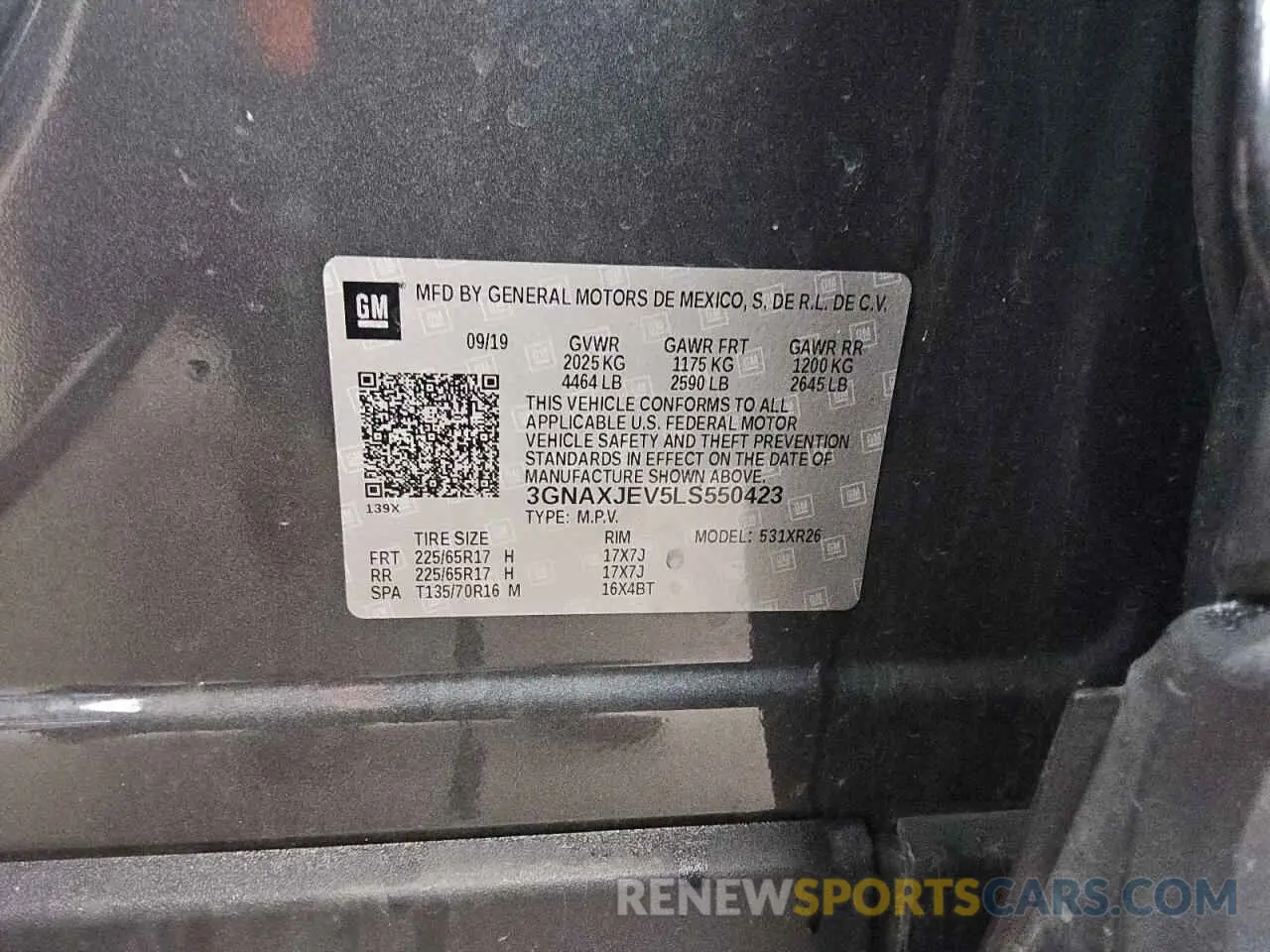 13 Photograph of a damaged car 3GNAXJEV5LS550423 CHEVROLET EQUINOX 2020