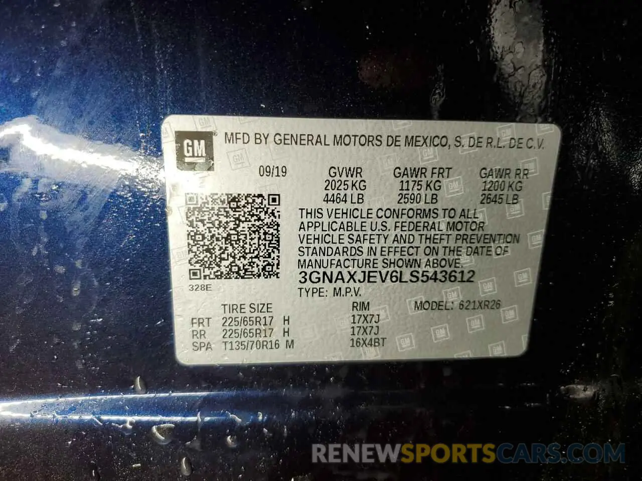 14 Photograph of a damaged car 3GNAXJEV6LS543612 CHEVROLET EQUINOX 2020