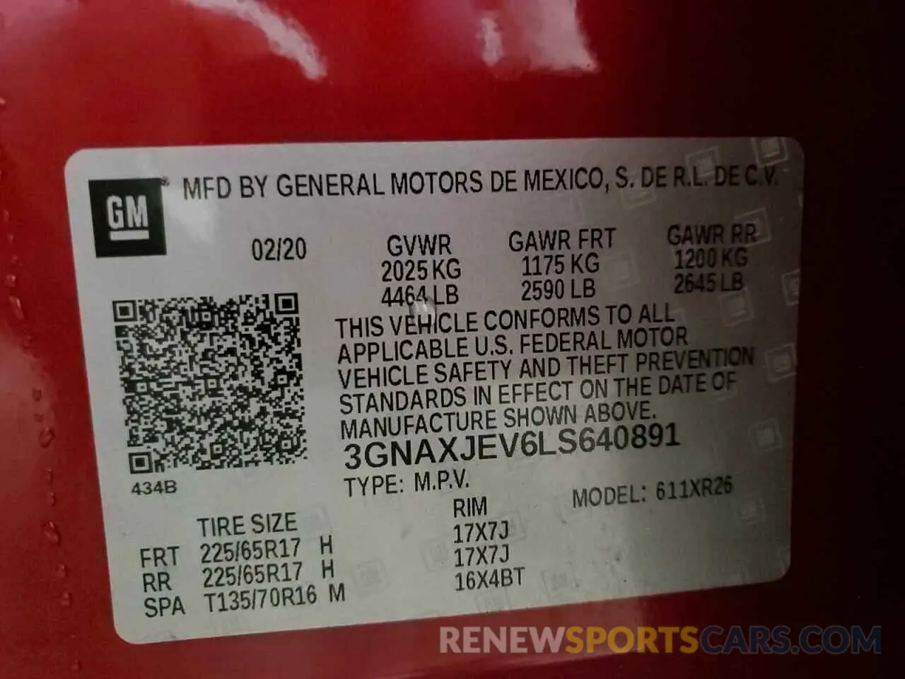 13 Photograph of a damaged car 3GNAXJEV6LS640891 CHEVROLET EQUINOX 2020