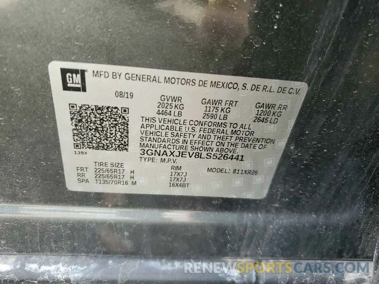 14 Photograph of a damaged car 3GNAXJEV8LS526441 CHEVROLET EQUINOX 2020
