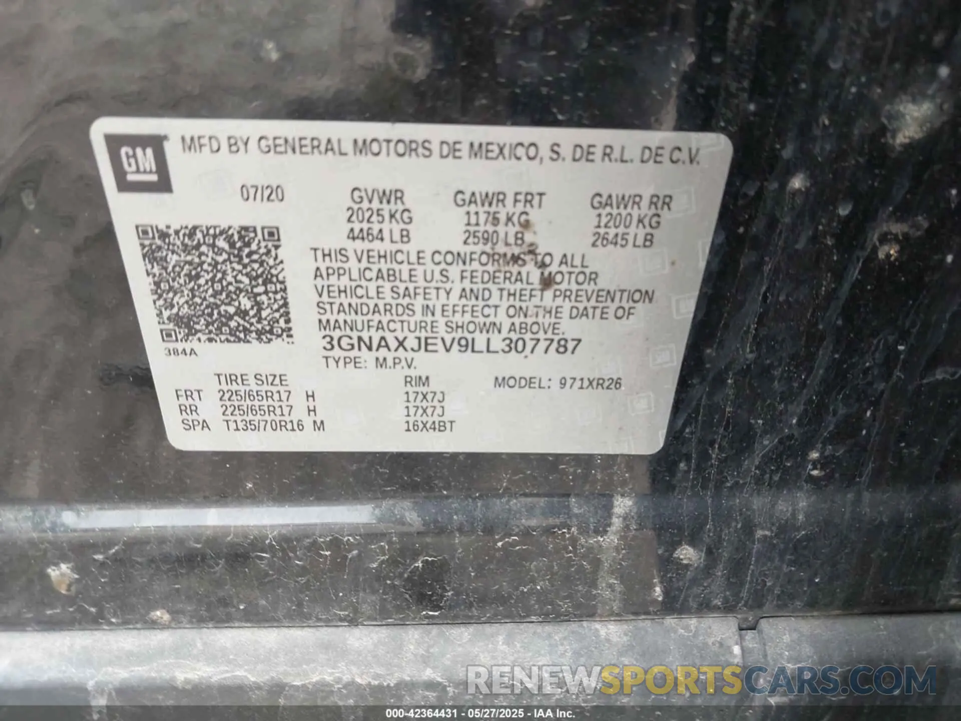 9 Photograph of a damaged car 3GNAXJEV9LL307787 CHEVROLET EQUINOX 2020