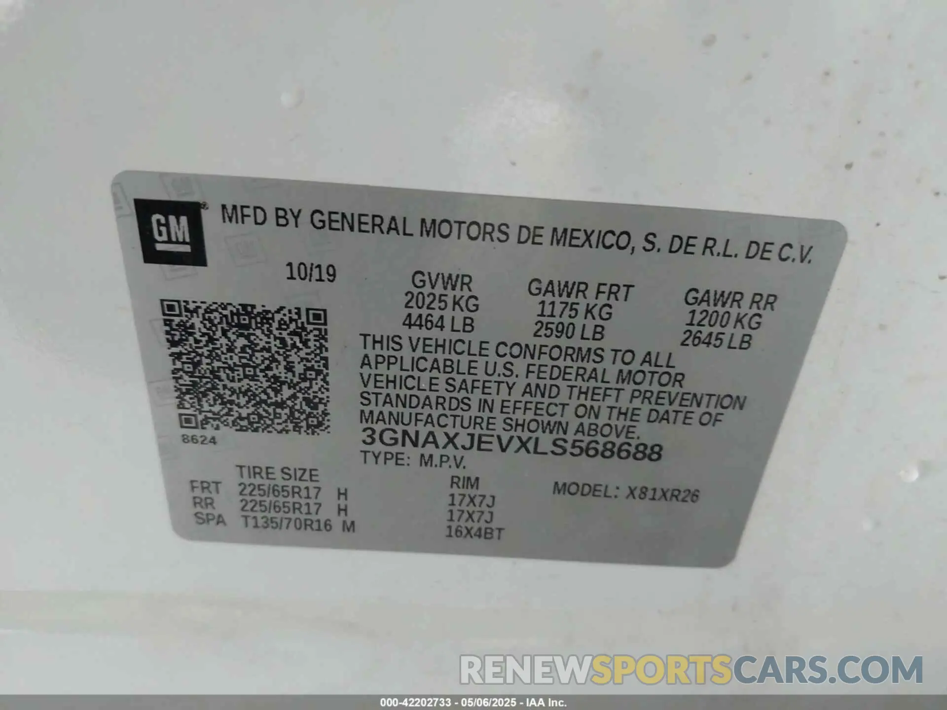 9 Photograph of a damaged car 3GNAXJEVXLS568688 CHEVROLET EQUINOX 2020