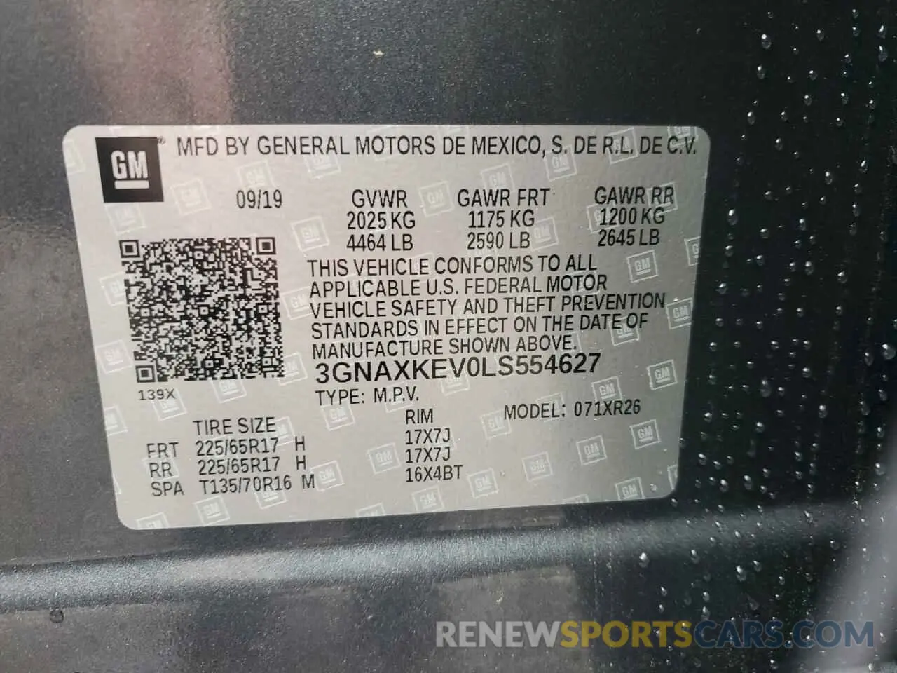 14 Photograph of a damaged car 3GNAXKEV0LS554627 CHEVROLET EQUINOX 2020