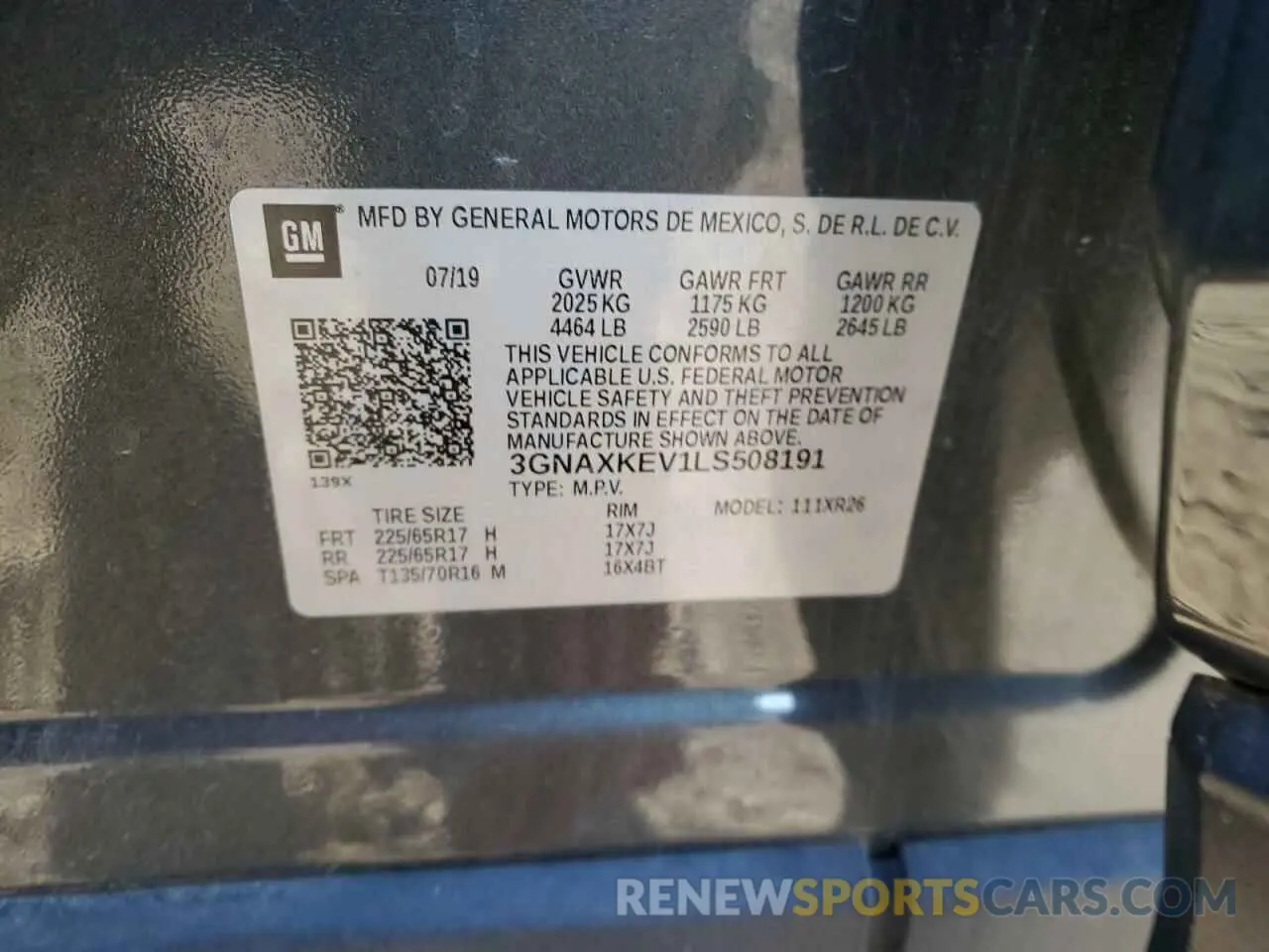 12 Photograph of a damaged car 3GNAXKEV1LS508191 CHEVROLET EQUINOX 2020