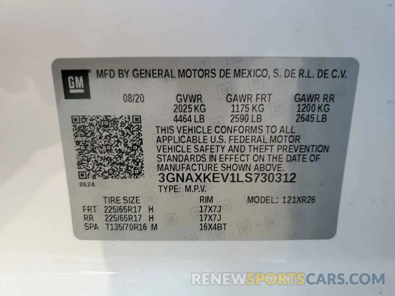 13 Photograph of a damaged car 3GNAXKEV1LS730312 CHEVROLET EQUINOX 2020