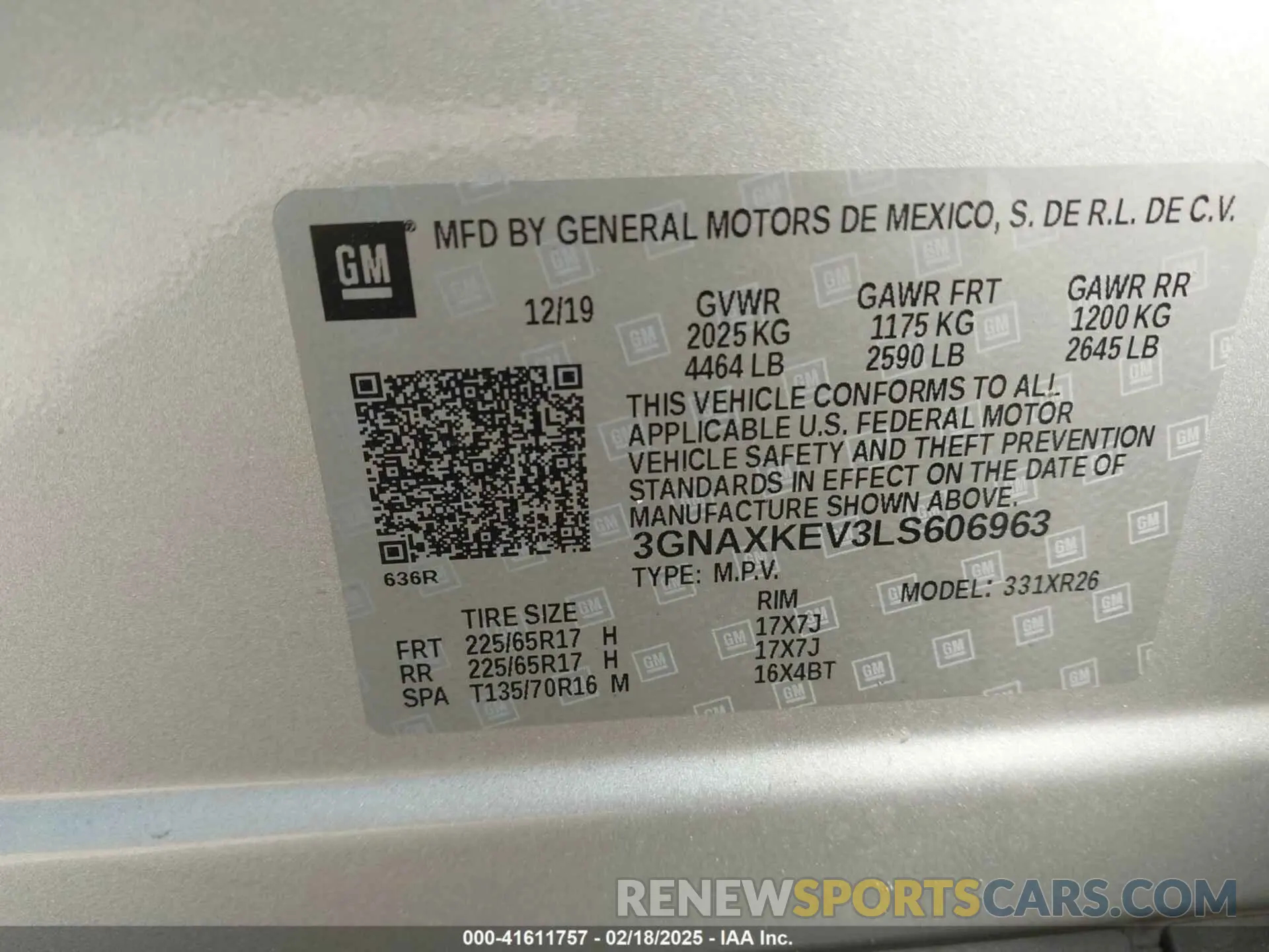 9 Photograph of a damaged car 3GNAXKEV3LS606963 CHEVROLET EQUINOX 2020