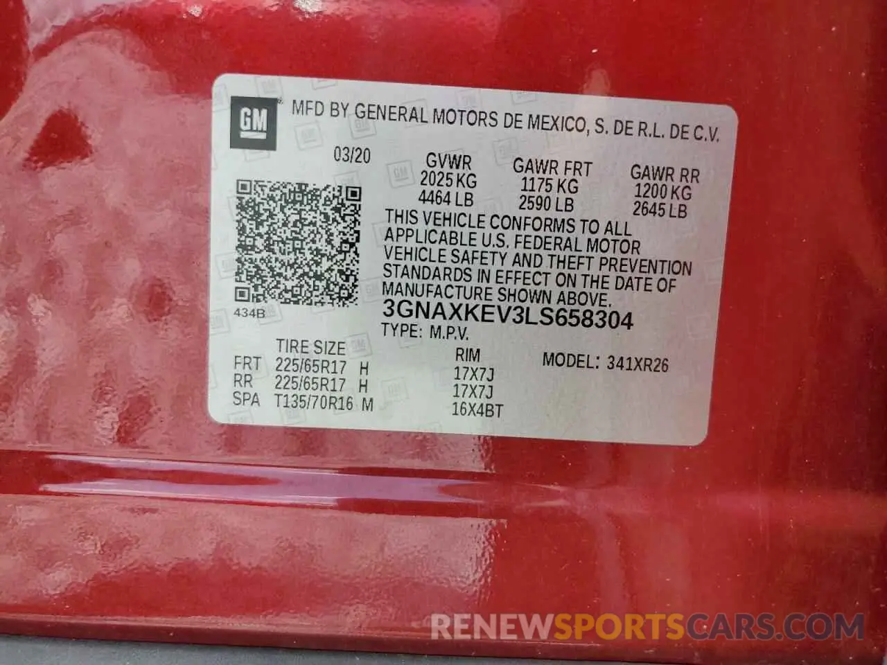 13 Photograph of a damaged car 3GNAXKEV3LS658304 CHEVROLET EQUINOX 2020