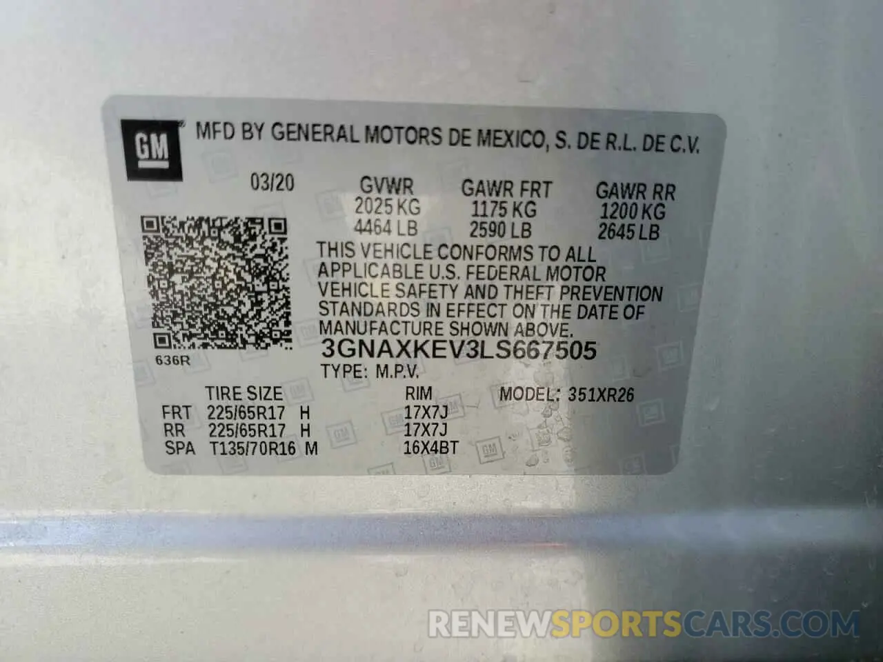 13 Photograph of a damaged car 3GNAXKEV3LS667505 CHEVROLET EQUINOX 2020