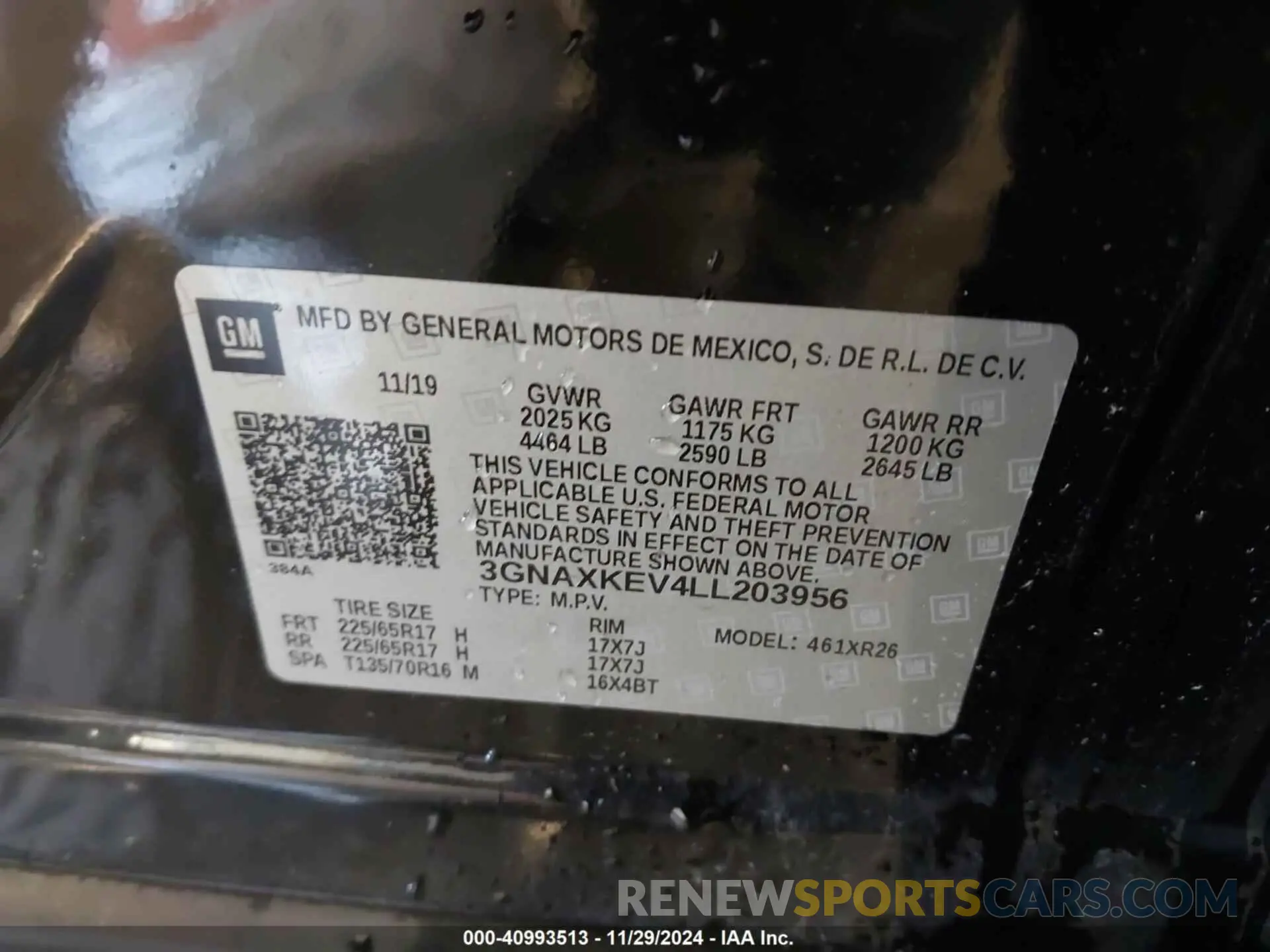 9 Photograph of a damaged car 3GNAXKEV4LL203956 CHEVROLET EQUINOX 2020