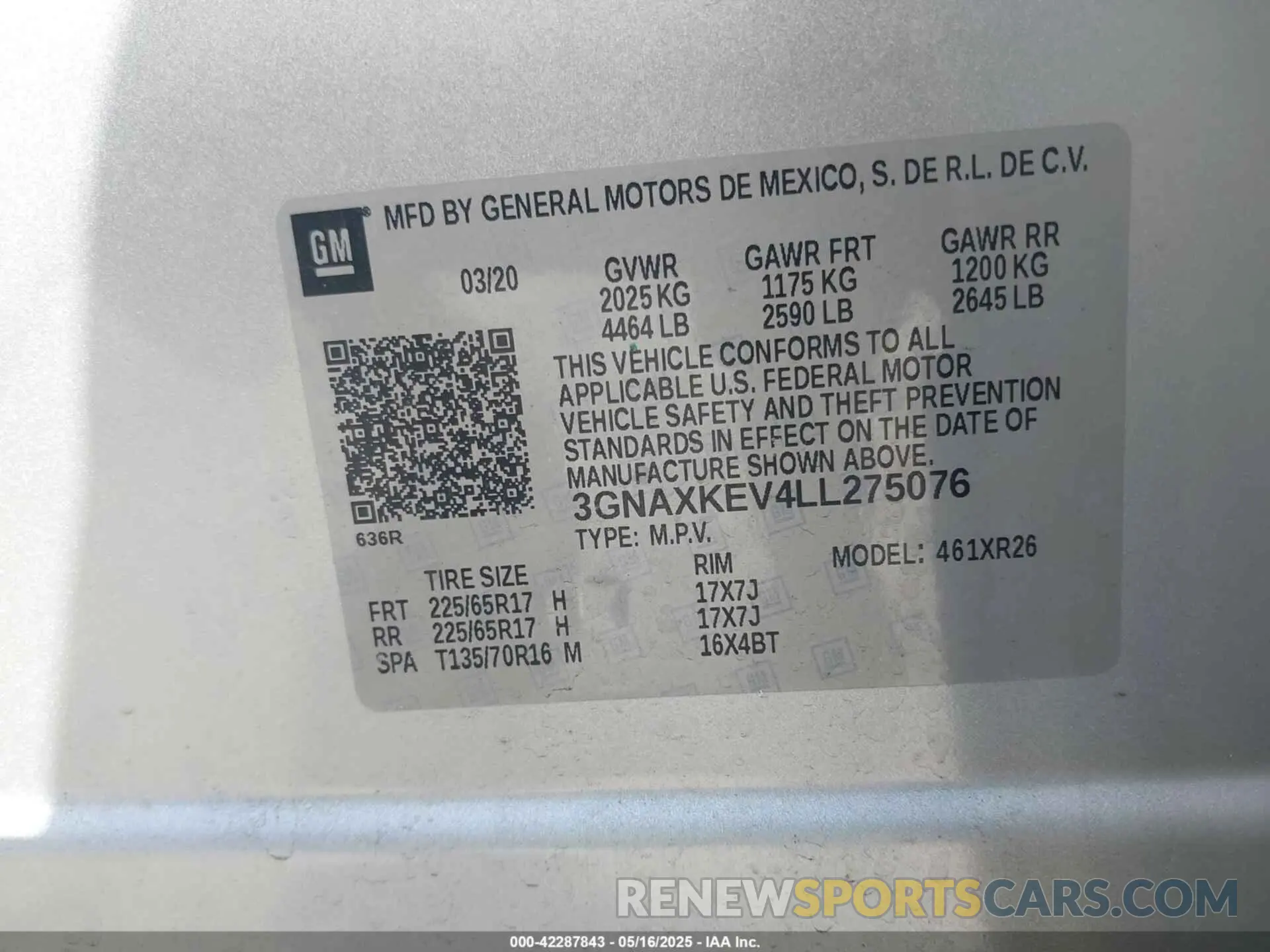 9 Photograph of a damaged car 3GNAXKEV4LL275076 CHEVROLET EQUINOX 2020