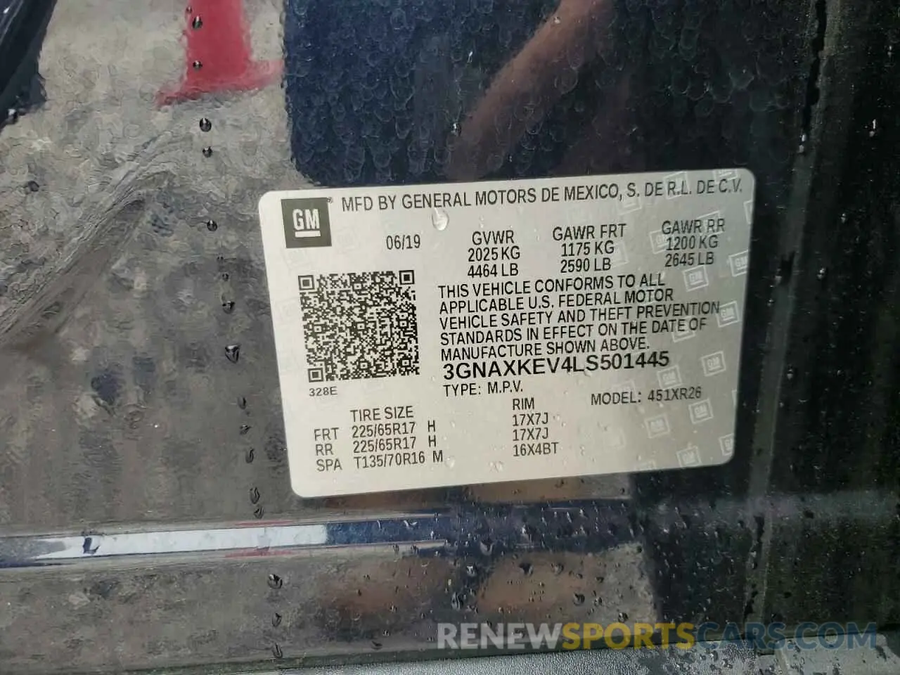 13 Photograph of a damaged car 3GNAXKEV4LS501445 CHEVROLET EQUINOX 2020