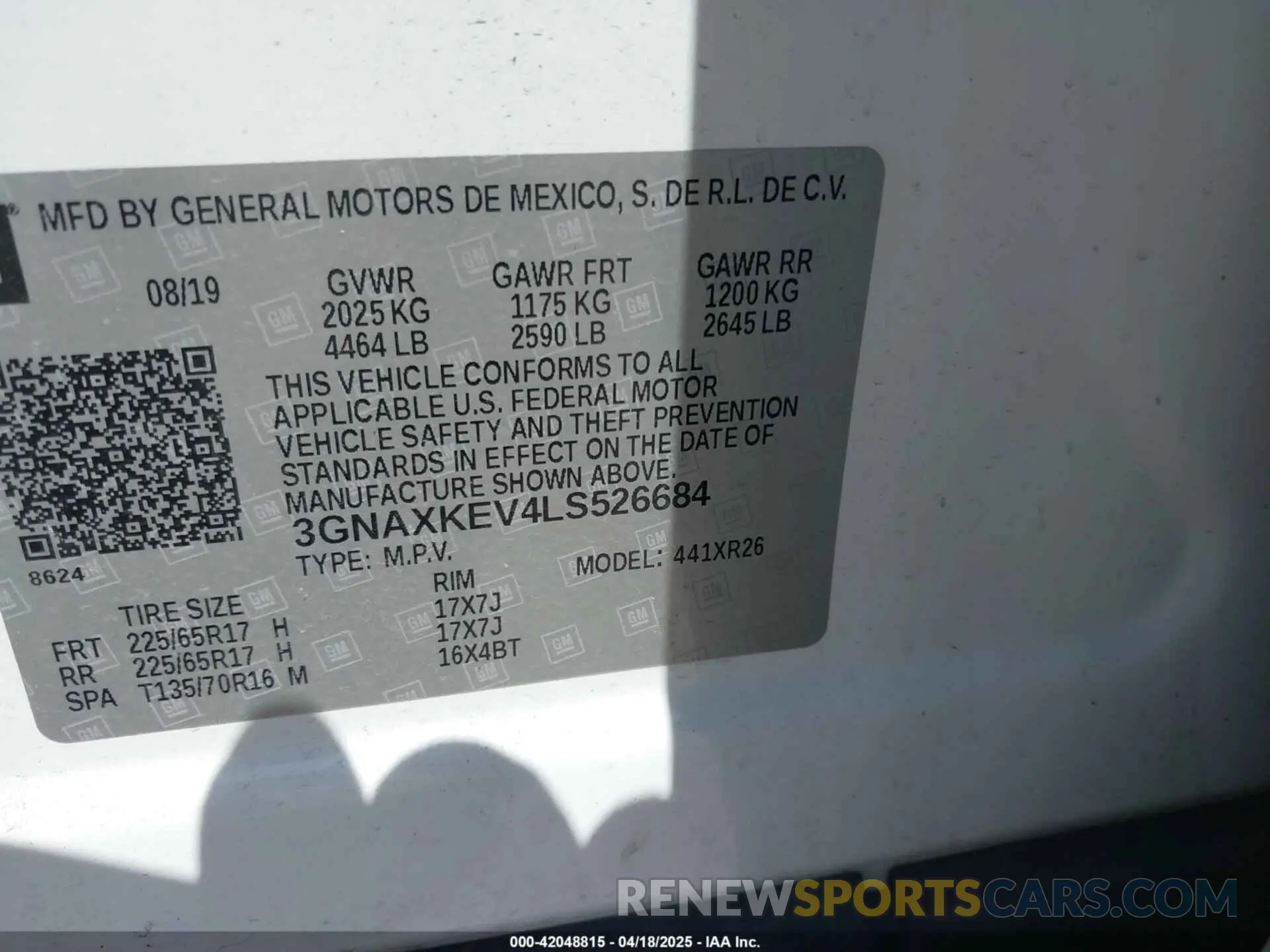 9 Photograph of a damaged car 3GNAXKEV4LS526684 CHEVROLET EQUINOX 2020