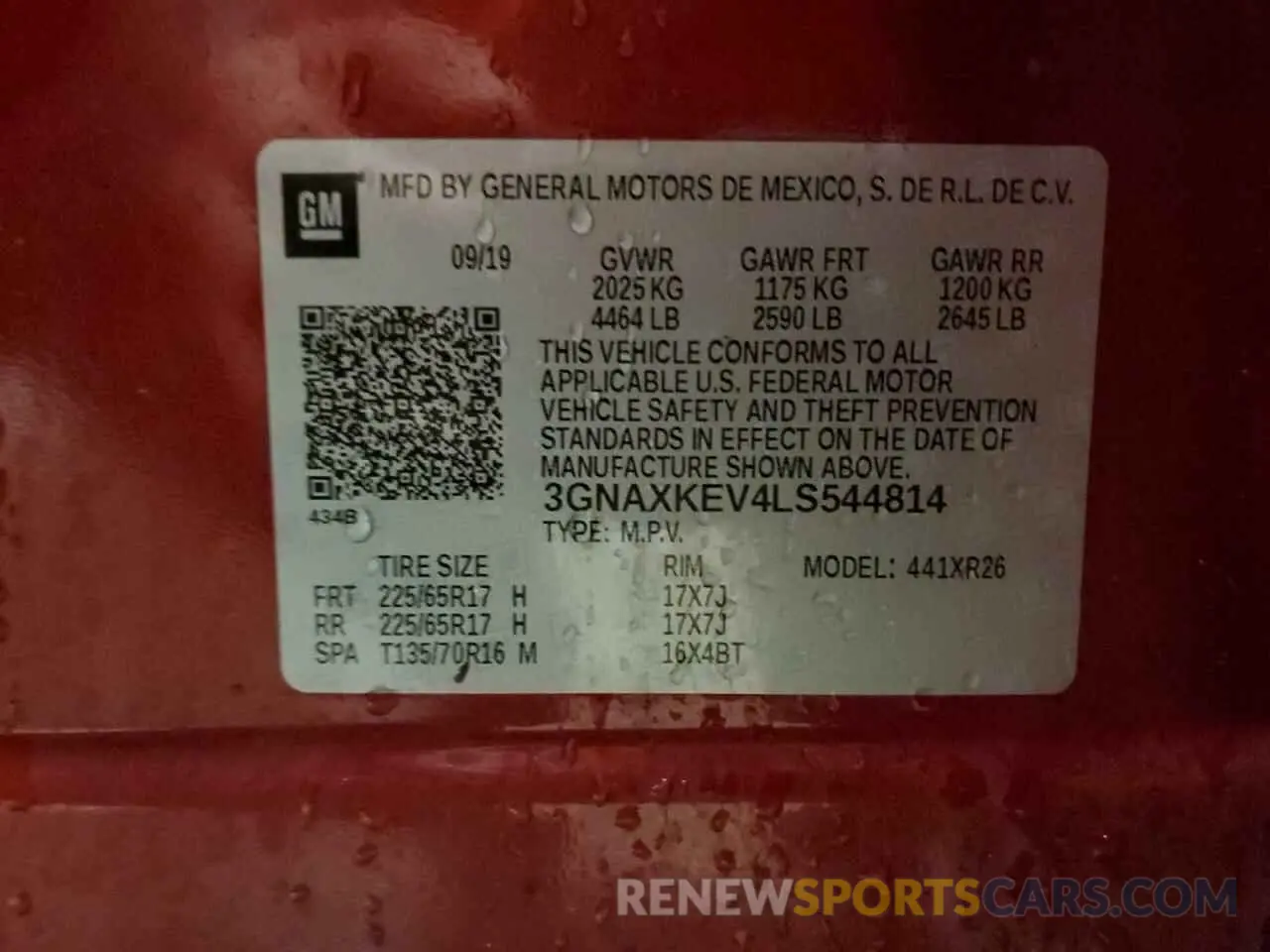 13 Photograph of a damaged car 3GNAXKEV4LS544814 CHEVROLET EQUINOX 2020