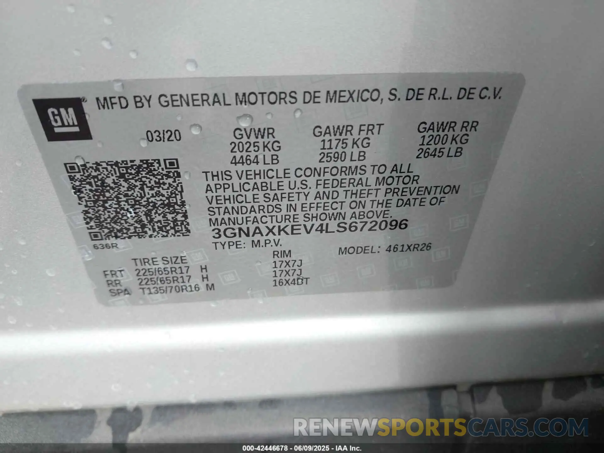 9 Photograph of a damaged car 3GNAXKEV4LS672096 CHEVROLET EQUINOX 2020