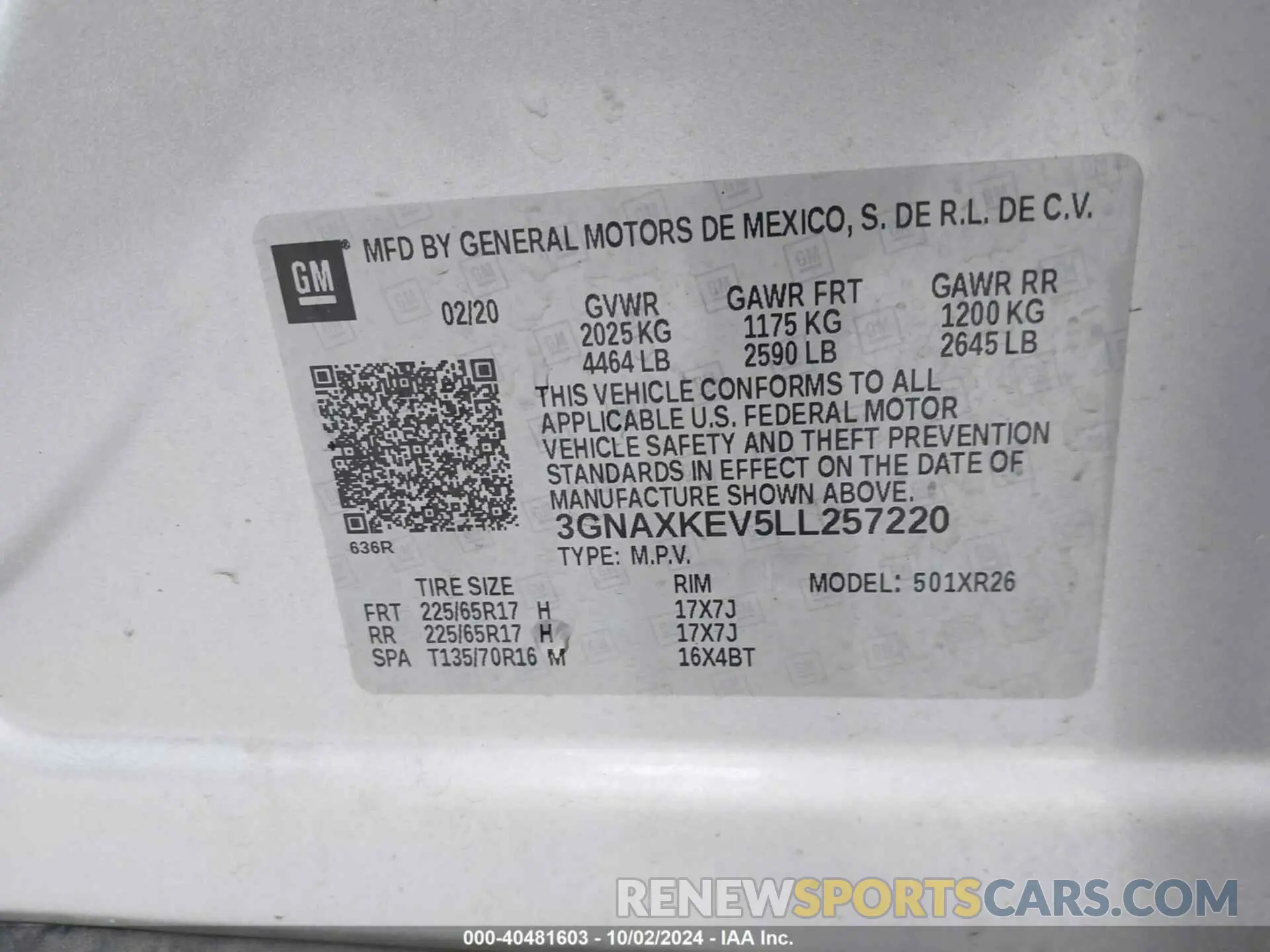 9 Photograph of a damaged car 3GNAXKEV5LL257220 CHEVROLET EQUINOX 2020