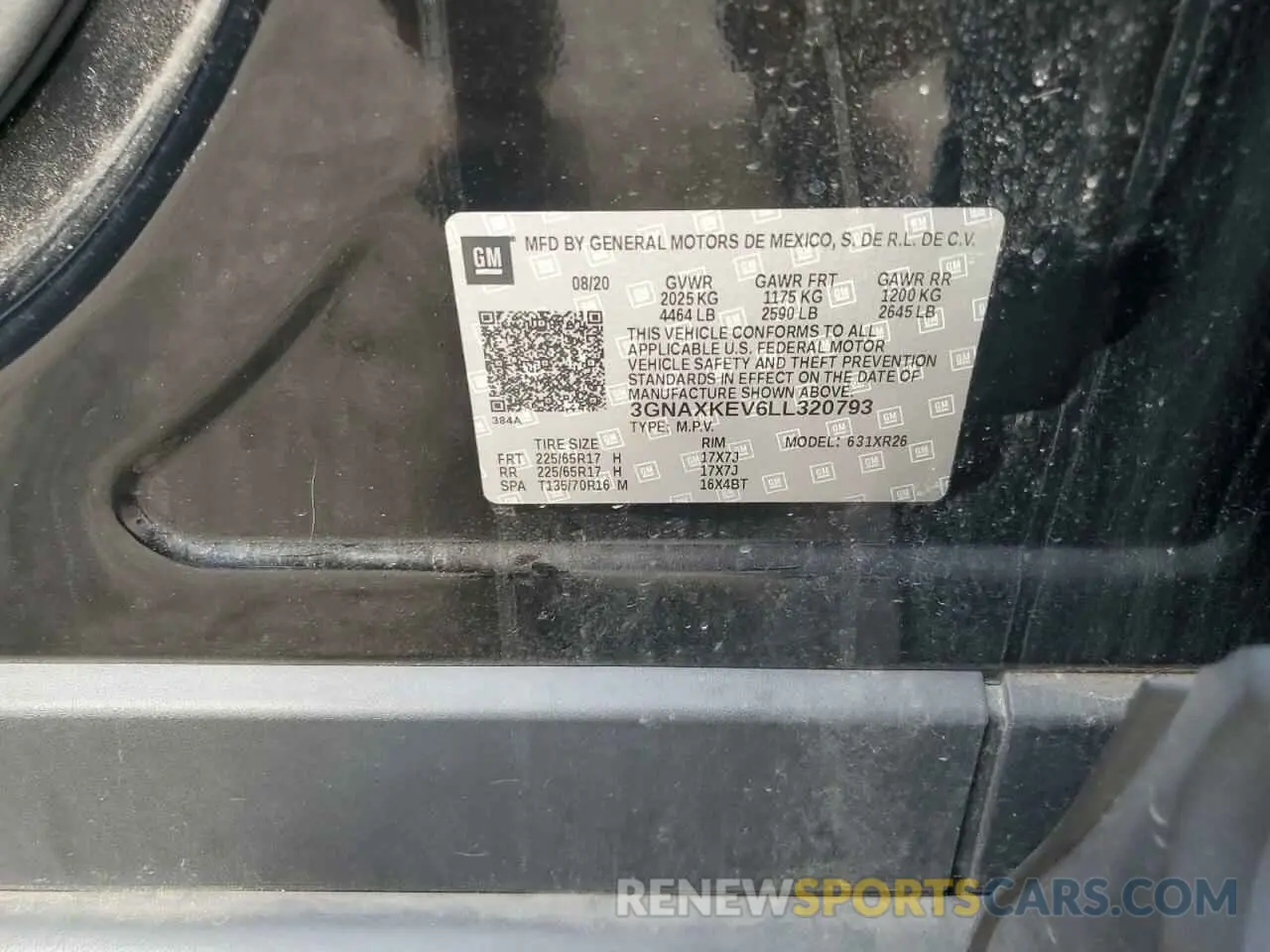 15 Photograph of a damaged car 3GNAXKEV6LL320793 CHEVROLET EQUINOX 2020