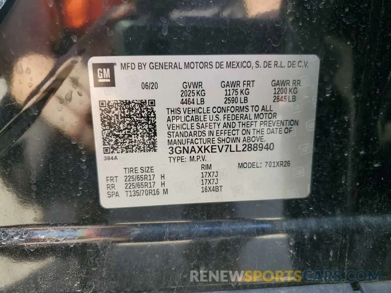 13 Photograph of a damaged car 3GNAXKEV7LL288940 CHEVROLET EQUINOX 2020