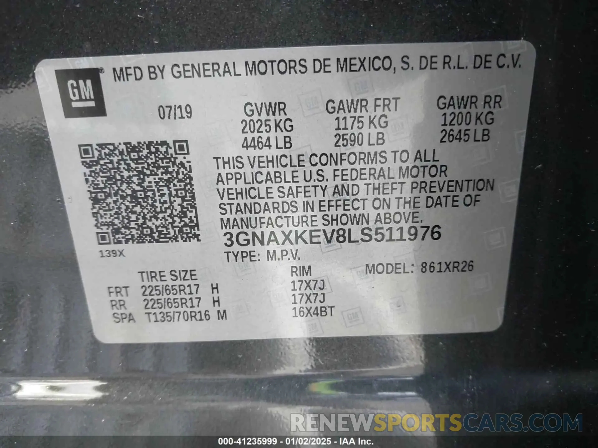 9 Photograph of a damaged car 3GNAXKEV8LS511976 CHEVROLET EQUINOX 2020