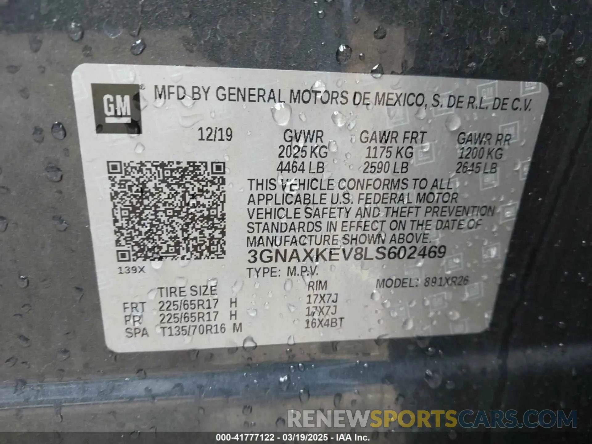 9 Photograph of a damaged car 3GNAXKEV8LS602469 CHEVROLET EQUINOX 2020