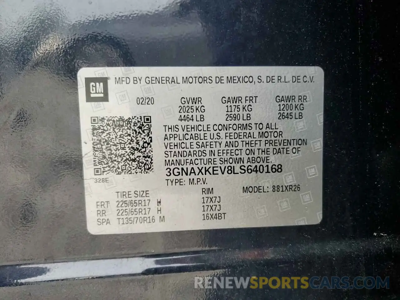 13 Photograph of a damaged car 3GNAXKEV8LS640168 CHEVROLET EQUINOX 2020