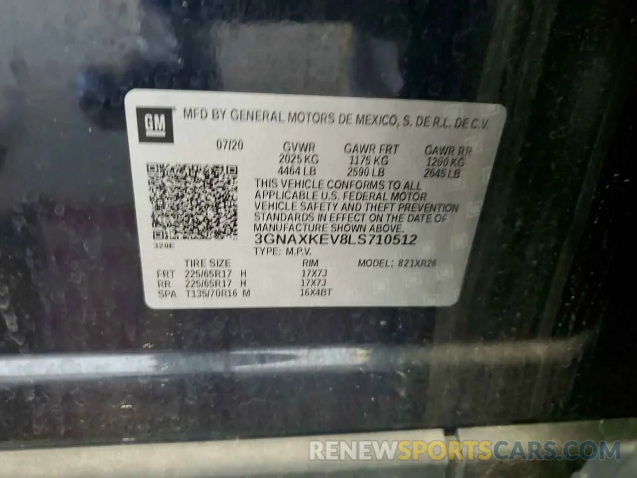 13 Photograph of a damaged car 3GNAXKEV8LS710512 CHEVROLET EQUINOX 2020