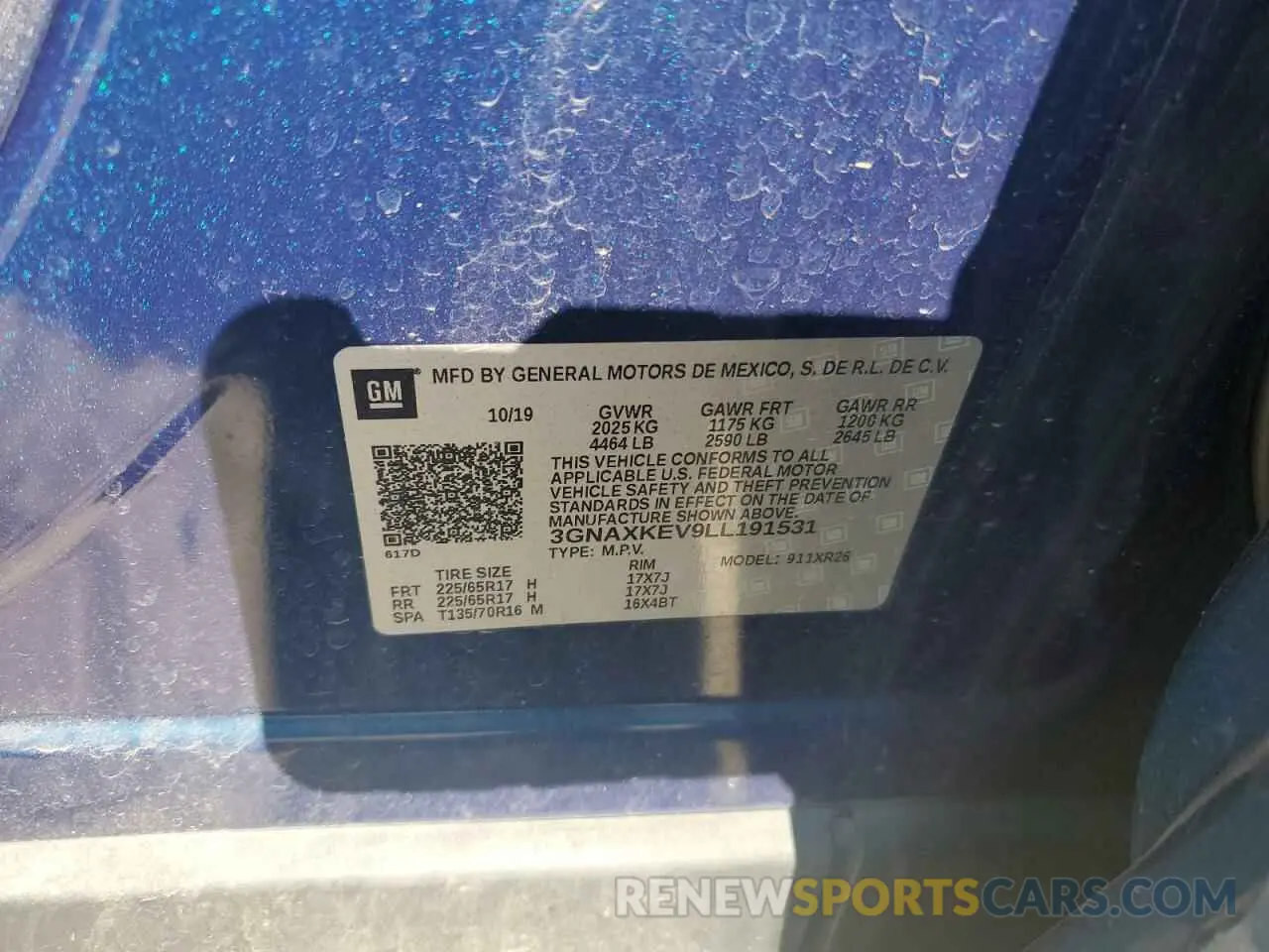 15 Photograph of a damaged car 3GNAXKEV9LL191531 CHEVROLET EQUINOX 2020